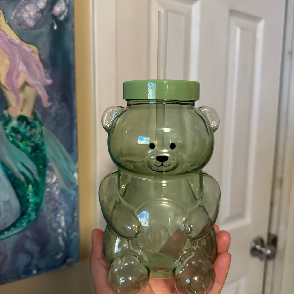Target Green Straw Tumbler Gummy bear NOVELTY DRINK WARE